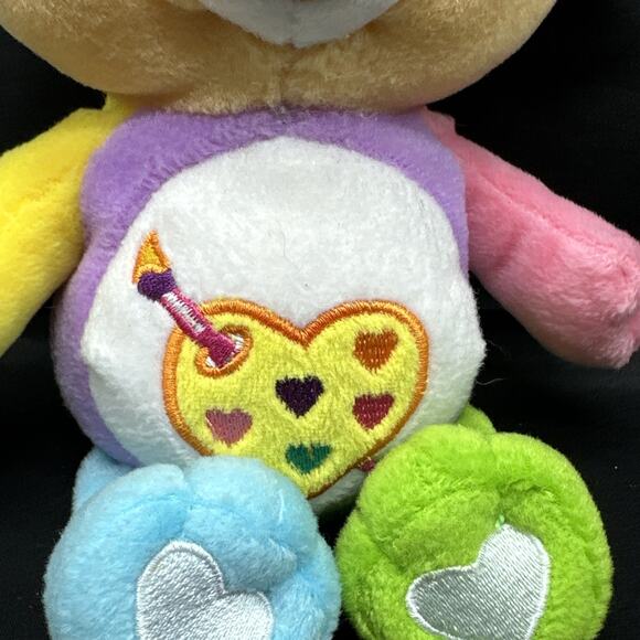 Vintage Care Bears Work of Heart Bear Plush Rainbow Hearts Paint Palette - Picture 3 of 11